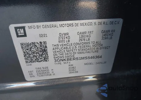 2021 Chevrolet Blazer Fwd Rs z USA, uszkodzony, nr VIN 3GNKBERS1MS546364